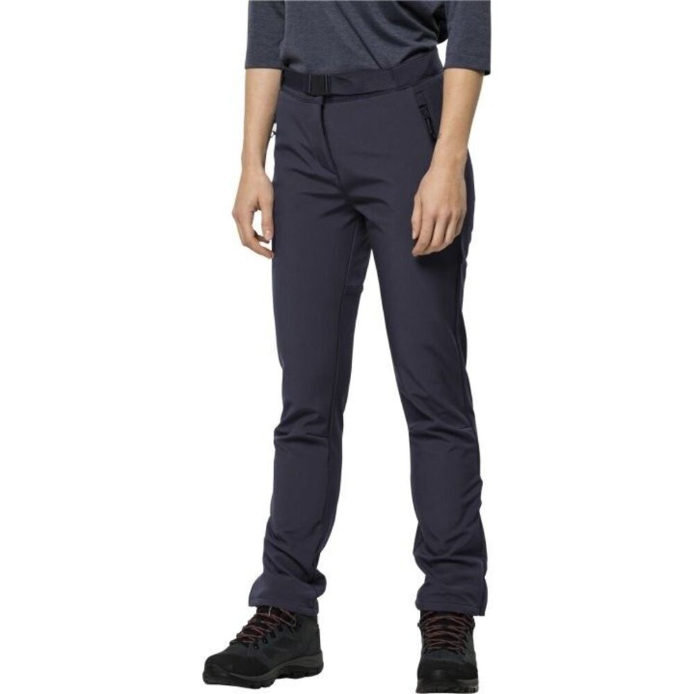 Jack Wolfskin Womens Stollberg Outdoor Warm Softshell Hiking Trousers M-L Navy